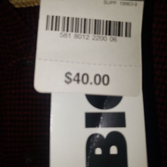 NEW St. Johns Bay Maroon & Black Long-Sleeve Button-Down Cotton XL Tall Big Tall - Picture 4 of 8